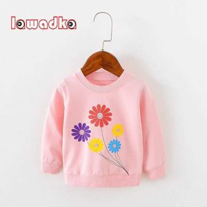 T-shirts lawadka 9-24m lange mouwen top herfst kleding babyjongens en meisjes sweatshirt bloemenpatroon kinderen t-shirtl240509