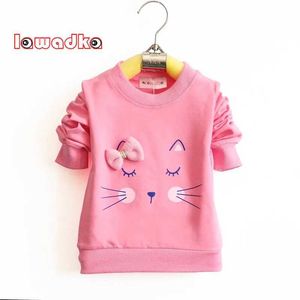 T-shirts Lawadka Cartoon Cat Baby T-shirt Lange mouwen band Sports T-shirtl240509