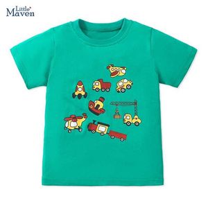 T-shirts Little Maven Kids Kleding 2024 Zomer Teutlers Childrens Kleding Verjaardagsgeschenken T Shirts Cartoon Baby Girls Cotton Y240521