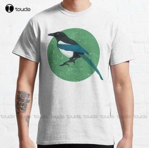 T-shirts Magpie Bird Birds Animal Nature T-shirt classique personnalisé Aldult Teen Unisexe Impression numérique T-shirts Cadeau personnalisé Xs5Xl Tshirt