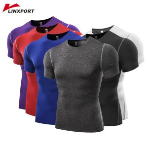 T-shirts mannelijke korte mouw T-shirts looppakketten sport thermische spier ondergoed fitness gym kleding compressie jerseys jas tops