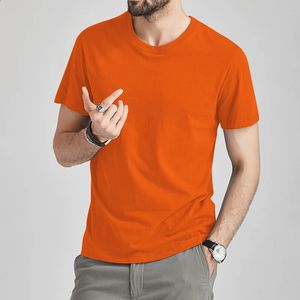 Camisetas Camisetas masculinas Hombres Camiseta de verano Mujeres Llanura Marca Sólido Algodón Naranja Chica Top corto Camisetas Mujer Señora 240307