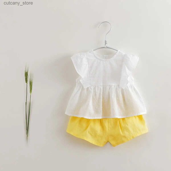 T-shirts Marc Janie Baby Girl Clothes Girl Summer Summer Two Piece Jirt Set Girls Outfits Clothes Baby Girl Tops 220785 French Series L240402