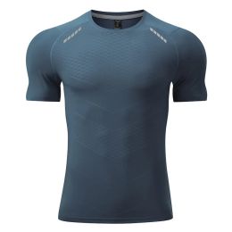 T-shirts hommes Bodybuilding Sport Tshirt à manches courtes Summer Tshirt Men Fitness Compression Tops Training Gym Running Shirts Rashgard Men
