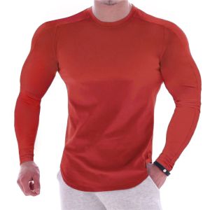 T-shirts Men Compressie Gym T-shirt Lange mouwen