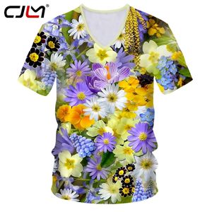 T-shirts Mannen Diepe V-hals Korte Mouw 3D Afdrukken Bloemen mooie Kleurrijke hoed Grappig Plus Size 5XL 6XL Tops Tees lente 220623