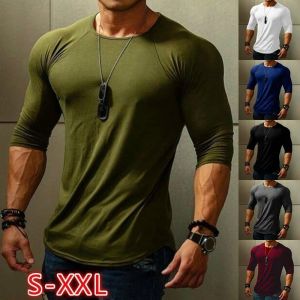 T-shirts hommes à manches longues Tshirt compression gymnase sport t-shirts sèche rapide cadavre
