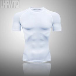 T-shirts heren hardlopen t-shirt zomer shortsleeved compressie shirt quickdrying gym sport top nieuwe heren tops