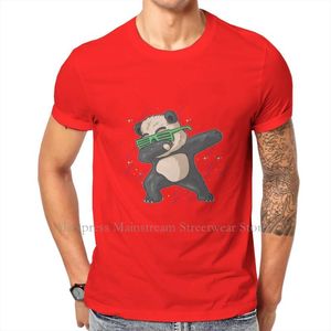 T-shirts heren t schattig kleine panda met glazen deping dance graphic 2023 printen streetwear vrije tijd shirt heren korte mouw pkml