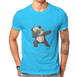T-shirts heren t schattig kleine panda met glazen deping dance graphic 2023 printen streetwear vrije tijd shirt heren korte mouw hh0m