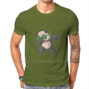 T-shirts heren t schattig kleine panda met glazen deping dance graphic 2023 printen streetwear vrije tijd shirt heren korte mouw 7zoy