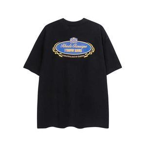 T-shirts T-shirts masculins 2023 Summer Summer Fashion Streetwalar Swallow Print Rhude T-shirts Men Femmes 1 Coton Abricot Black Tee To-Top07kp