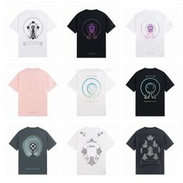 T-shirts Hommes Designers Classique Chromes Marque D'été Top T-shirts Ch Blanc Court Casual Lettre En Relief Sanskrit Croix Motif Tees nouveauté