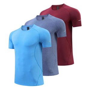T-shirts Mens Running Compression Tshirt Sweat-shirt de football respirant
