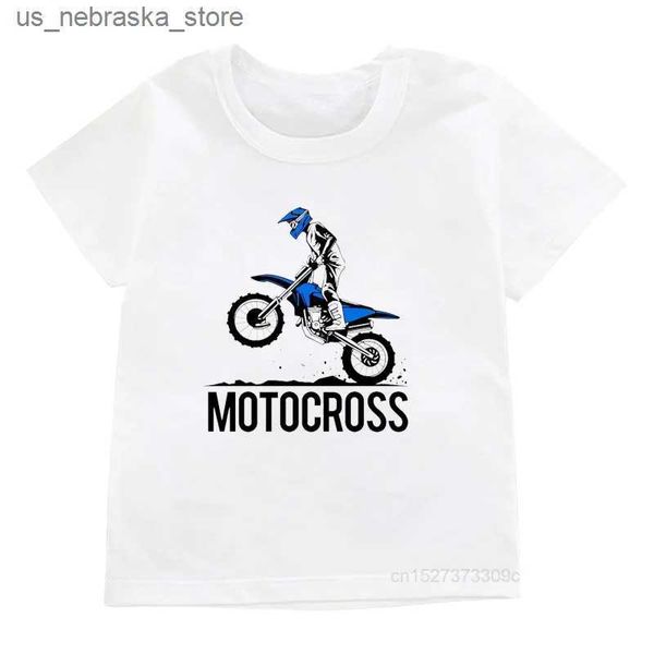 T-shirts Motorcycle hors route T-shirt imprimé T-shirt Cool White T-shirt Childrens Harajuku T-shirt à manches courtes Q240418