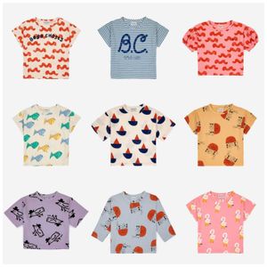 T-shirts Nieuwe 2023 Bobo Summer Kids Girls T-shirts Cartoon afdrukken Korte mouw T-shirt Toddler Babykleding Katoen afdrukken Kinderen TEES T230209