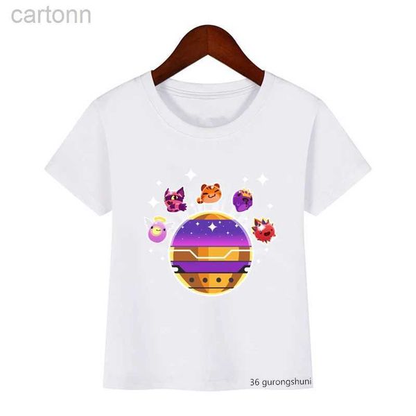 Camisetas Nueva llegada 2022 Camiseta para niños Videojuego Slime Rancher 2 Camiseta con estampado de dibujos animados para niños Camiseta de moda para chicas Ropa linda para niños ldd240314