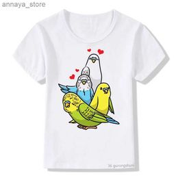 T-shirts Nouveau garçon T-shirt mignon Budgie Parrot Childrens T-shirt à mode