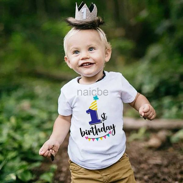 T-shirts nouveaux enfants garçons créteurs anniversaire t-shirts t-shirts top enfants 1 2 3 4 5 6 7 8 9 ans de chemise à manches courtes Baby Birthday Gift 240410