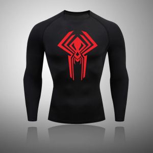 T-shirts nieuwe mannen compressie t-shirts tops homme gym sport hardloop kleding fitness strakke lange mouw tees rashguard mma sweatshirt