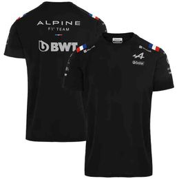 T-shirts nieuwe officiële Formule 1 Alpine F1 Team Blue Short Sleeve Racing Race Race Summer T-shirt Fan Otenized Top WUSF