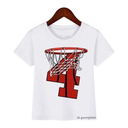 T-shirts Nouveaux enfants populaires Tshirt Fun Basketball Anniversaire Digital Pull d'anniversaire Gift Caders Childrens Summer Boys T-shirt TOPL2405