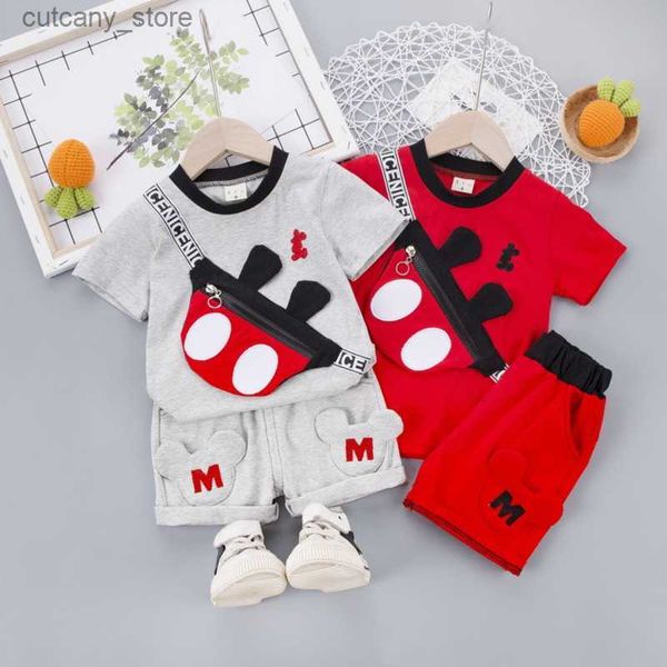 T-shirts Nouveaux vêtements de bébé d'été Suit enfants mode garçons filles dessin animé t-shirt short 2pcs / set toddr village occasionnel pour enfants LJ200916 L46