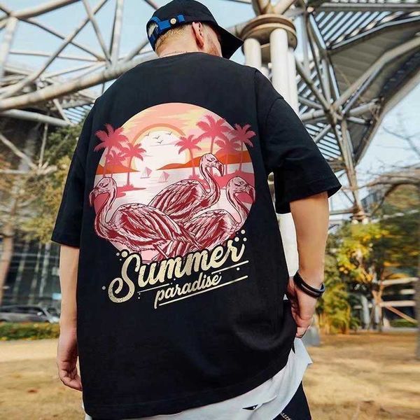 T-Shirts New Summer Fashion Super Large Manches Courtes Lâche et Intéressant Espace Éléments Anime Impression Hommes Unisexe T-shirt Couple Top P230601