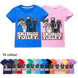 T-shirts nieuwe zomer hete game skibidi toilet t-shirt kinderen 3D printing t-shirt jongens speakerman kleding tienermeisjes casual straatkledingl240509