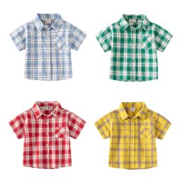 T-shirts plaid boys shirts shirts zomerse katoenen blouse voor meisjes kinderen tops tees baby peuter t-shirts kinderkleding