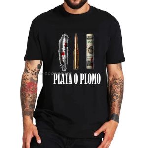 T-shirts imprimer populaire émission de télévision classique pharmacie plata o plomo t-shirt hommes pablo escobar tshirt sier ou plomb tshirt el patron tops t-shirts