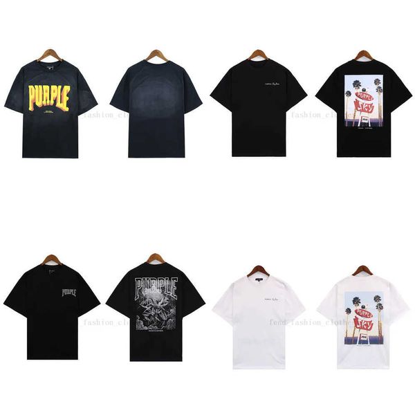 T-shirts pourpre homme tshirt couleur designer imprimé coton lâche décontracté pour femme hip hop habille de luxe