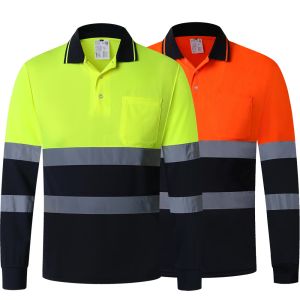 T-shirts Réflexion T-shirt Men High Visibilité Shirt Reflective Safety Shirt Hi Viswear Vêtements Work Shop Shirt Men Mechanic