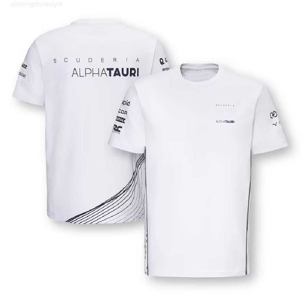 T-shirts Scuderia Alphatauri 2023 T-shirt de l'équipe - Marine F1 Formule 1 Costume de course Polo d'équitation en plein air Moto surdimensionné