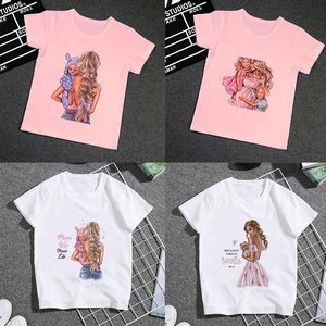 T-shirts à manches courtes filles vêtements Super maman bébé impression douce petite fille T-shirt col rond enfants T-shirt pour garçons décontracté garçon chemisesT-shi