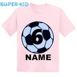 T-shirts voetbal verjaardag shirts voor jongens of meisjes 4e 5e 6e gepersonaliseerde voetbalshirt shirt voor kindersport verjaardagshirt, dgkt501