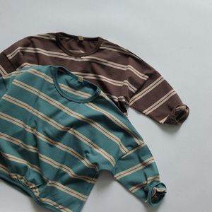 T-shirts Spring herfst Toddler Baby Girls Boys Striped Long Sleeve T-Shirt Children Clothing Japan Korean Style Kids Cotton Pullover 230327