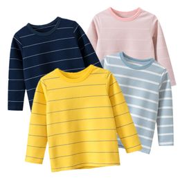 T-shirts Spring Kids T-shirts Boy Girl 2-8y Lent Fall Children's T-shirt Winter Katoen met lange mouwen Gestuurde kinderen meisjes jongenskleding 230419