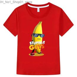 T-shirts Stumble Guys T-shirts Meisjes Jongens Cartoon Banaan Casual korte mouwen Tops Kinderen Stumble Guys Games T-shirts y2k meisjes jongenskleding Q240218