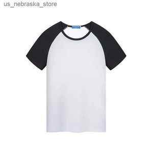 T-shirts sublimatie blanco t-shirt modale raglan vaste kleur ronde nek korte mouw advertentie culturele shirt zomer kleding Q240418