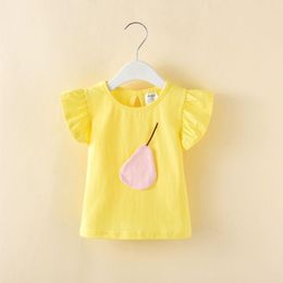 T-shirts été 2022 enfants hauts pour filles mode poire manches chemise enfant en bas âge bébé 2 3 4 5 6 ans t-shirts arrivéeT-shirtsT-shirts