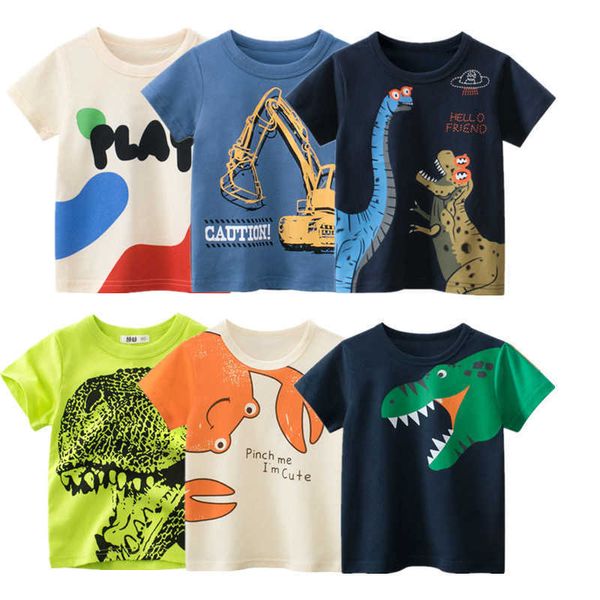 T-shirts été enfants 3D dessin animé T-shirt pour garçon impression animale dinosaure requin garçons T-shirt filles hauts T-shirts dessin animé enfants vêtements P230419