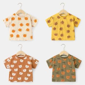 T-shirts zomer kinderkinderen kleding casual full print t-shirt jongens korte mouwen tops meisjes cartoon T-stukken H240425