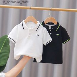 T-shirts Summer Childrens Polo Boy Broidered Dinosaur Boy T-shirt Childrens Top T-shirt Cartoon Childrens Vêtements 2-12T Q240418