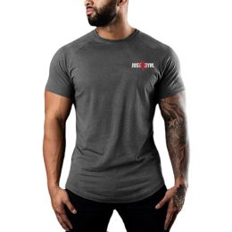 T-shirts Summer Mens à manches courtes T-shirt Running Marathon Shirt for Male Gym Fitness Clothing Elastic Sports Workout Vêtements