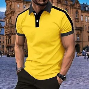 T-shirts Zomer Nieuwe heren Casual Polo shirt met korte mouwen Polo shirt Modieuze revers T-shirt Heren Adempolo shirt Heren Casual Business J240506