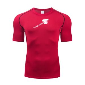 T-shirts d'été à sec rapidement courir la compression masculine Tshirt de football respirant Fitness Fitness Sports Sports Riding Shirts à manches courtes