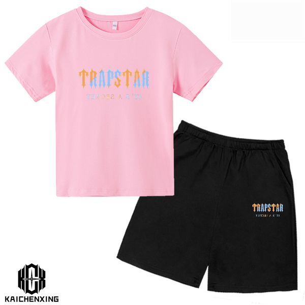 T-shirts Summer Trapstar Tshirt Kids Boys Beach Shorts Setwear Streetwear Tracksuit Men Women Clothes Girls Sportswear C7