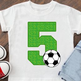 T-shirts T-Shirt Pour Garçons / Filles Numéro D'anniversaire De Football Drôle 2-9 Ans Garçon T-shirts De Football Donne Des Vêtements De Fête D'anniversaire Aux Enfants 230422