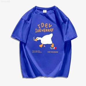 T-shirts t-shirt voor mannen 100 katoenen eendenprint sigaret vrouwen vintage t-shirts oversized herenkleding streetwear gratis verzending z0221